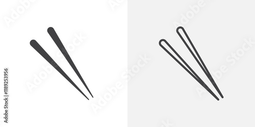 Chopsticks icon flat and simple set design