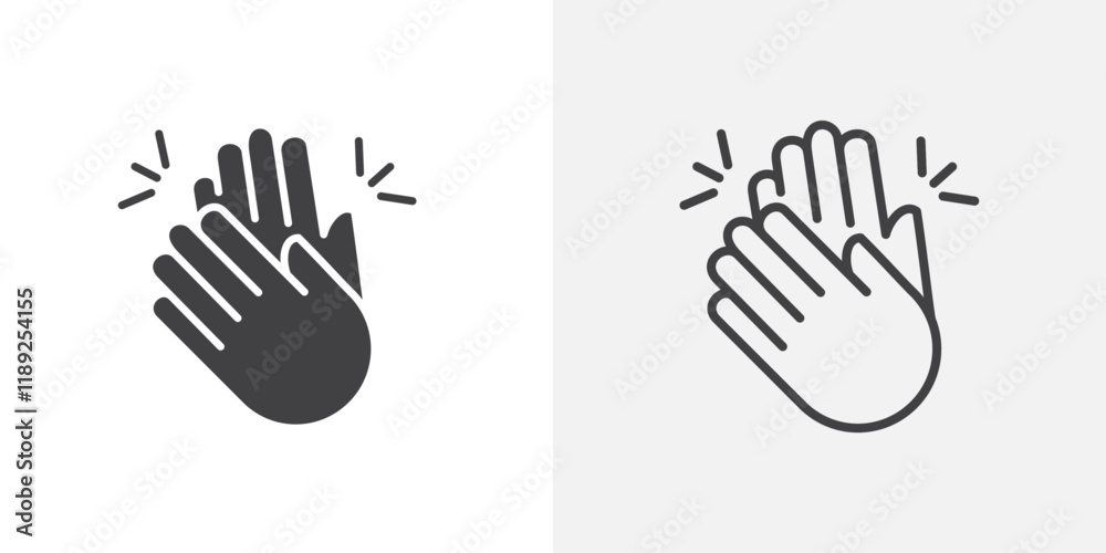 Clapping icon flat and simple set design Clapping icon flat and simple set design