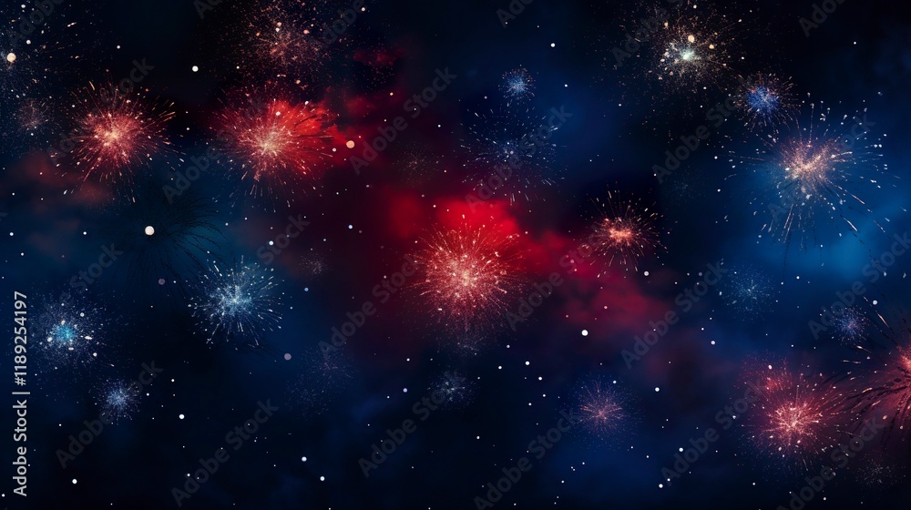 Fototapeta premium A photo of fireworks with a space background