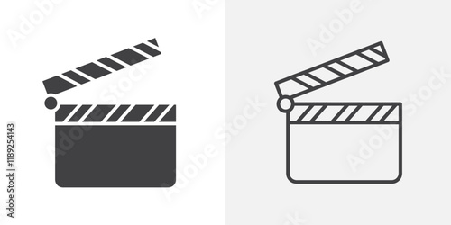 Clapper board icon flat and simple set design