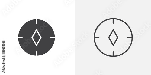 Compass icon flat and simple set design