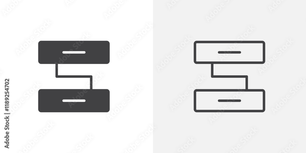 Connected icon flat and simple set design Connected icon flat and simple set design