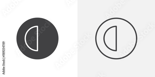 Contrast icon flat and simple set design