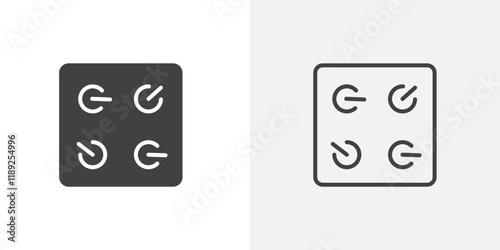 Control knobs icon flat and simple set design