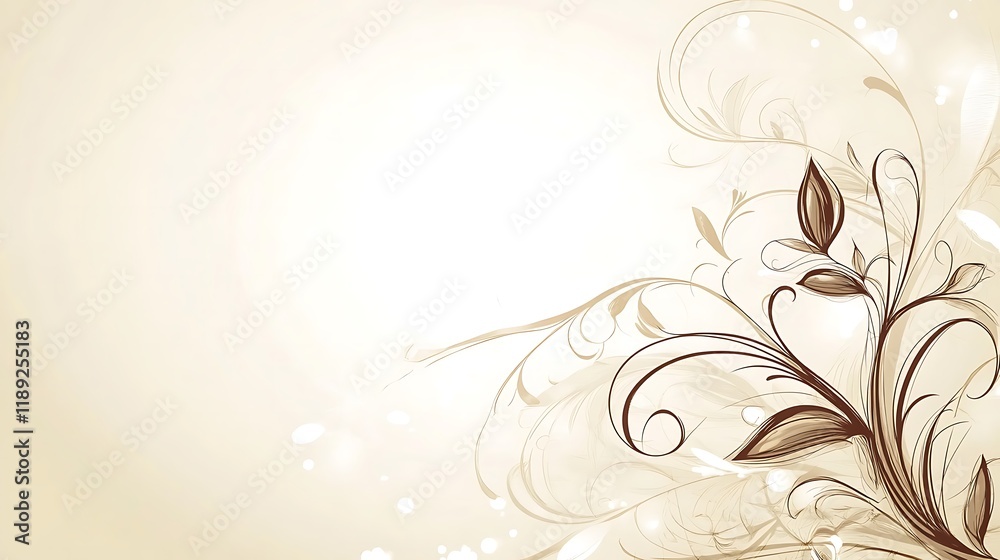 Elegant Floral Design on Beige Background Elegant Floral Design on Beige Background