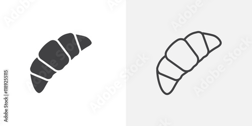 Croissant icon flat and simple set design