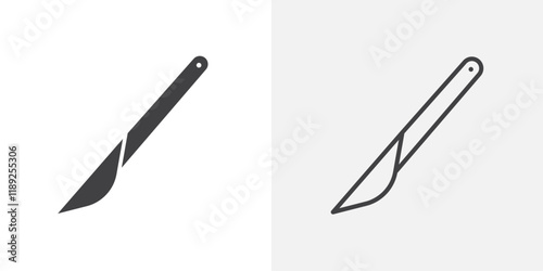 Cutter icon flat and simple set design