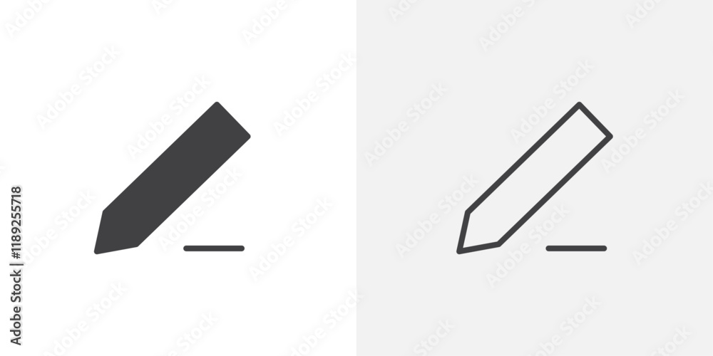 Edit icon flat and simple set design Edit icon flat and simple set design