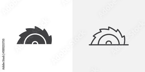 Electric saw icon flat and simple set design
