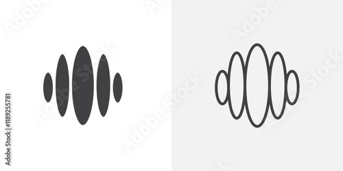 Ellipses icon flat and simple set design