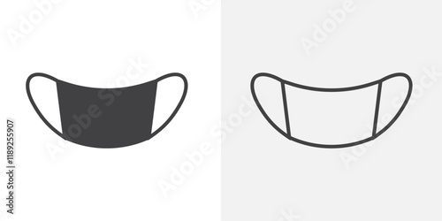 Face mask icon flat and simple set design