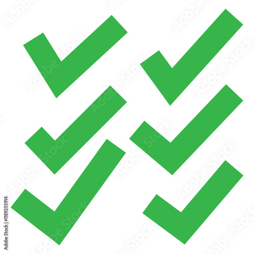 check list icon set. approved symbol, checked checkbox mark, checkmark set, editable line.