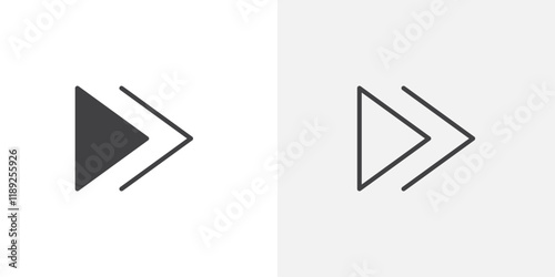 Fast forward icon flat and simple set design