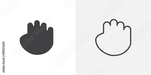 Fist icon flat and simple set design