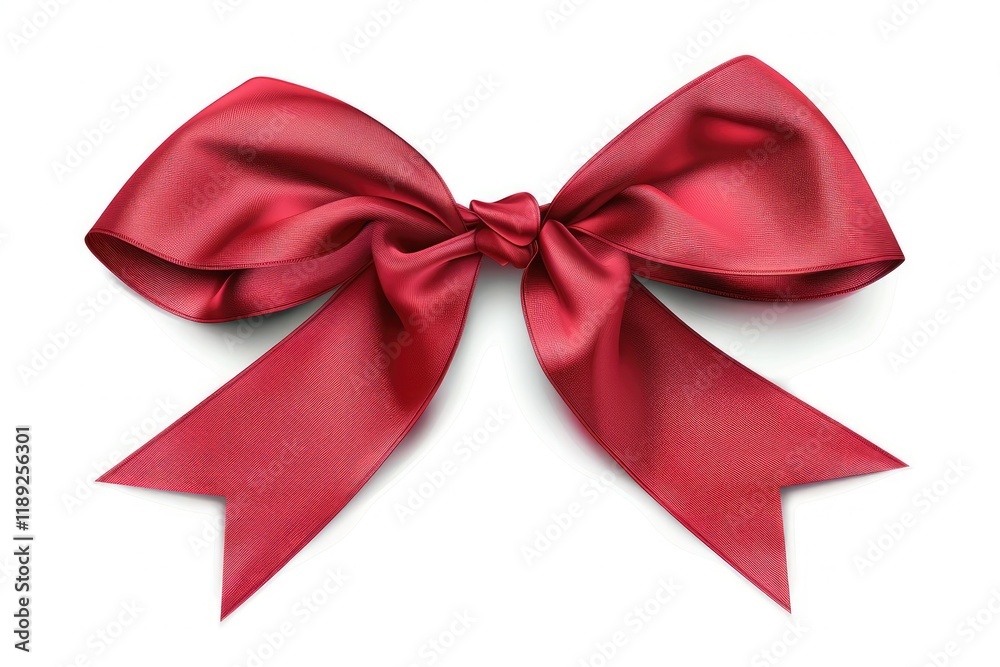 Ultra Hd Visual of Red Ribbon Bow Illustration Isolated on a White Background Ultra Hd Visual of Red Ribbon Bow Illustration Isolated on a White Background