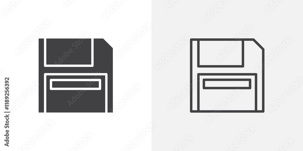 Floppy disk icon flat and simple set design Floppy disk icon flat and simple set design