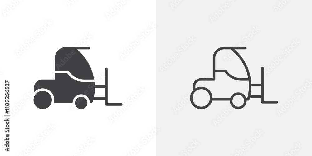 Forklift icon flat and simple set design Forklift icon flat and simple set design