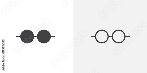 Glasses icon flat and simple set design