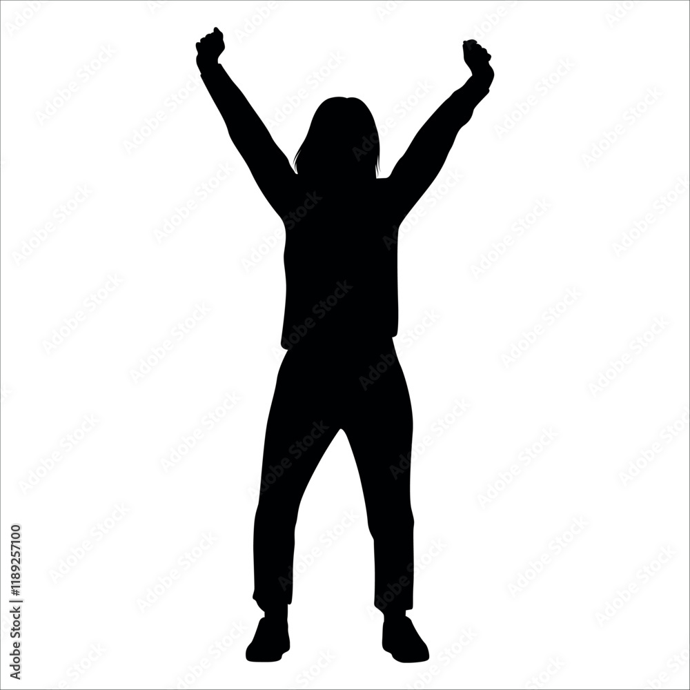 Celebrating success or Enjoying Silhouette vector Celebrating success or Enjoying Silhouette vector