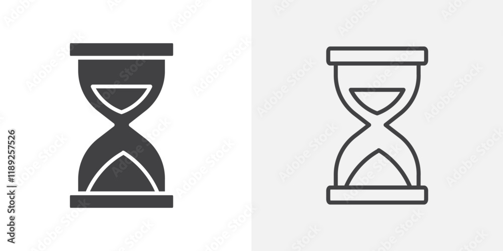 Hourglass icon flat and simple set design Hourglass icon flat and simple set design
