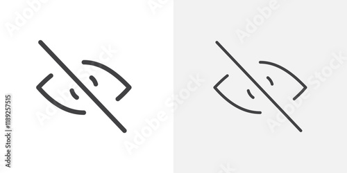 Hide view icon flat and simple set design