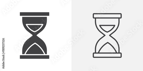 Hourglass icon flat and simple set design