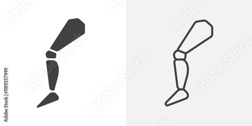 Mechanical leg icon flat and simple set design