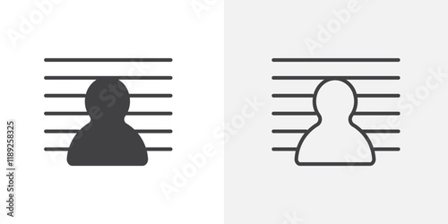 Mugshot icon flat and simple set design