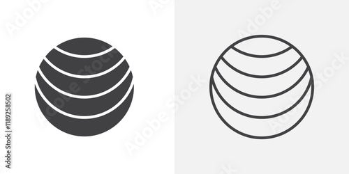 Multilayer sphere icon flat and simple set design