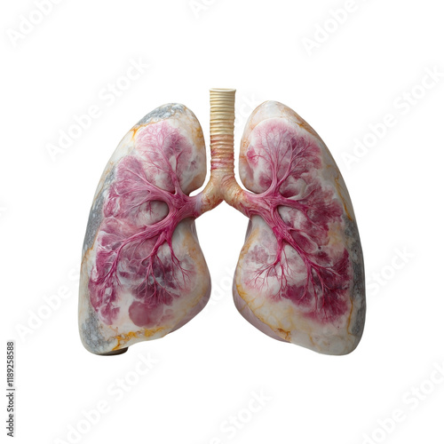 human lungs with pink veins png photo