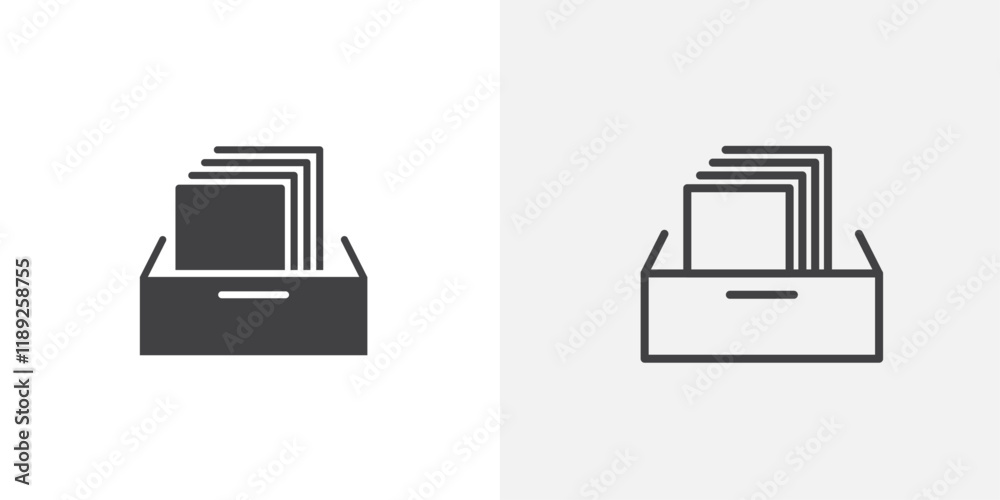 Paper desk icon flat and simple set design Paper desk icon flat and simple set design