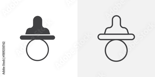Pacifier icon flat and simple set design