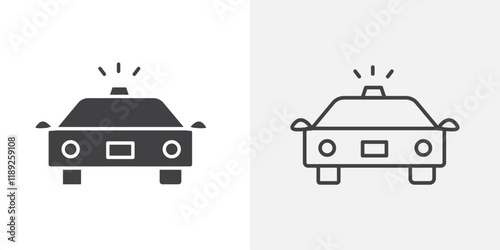 Police car icon flat and simple set design