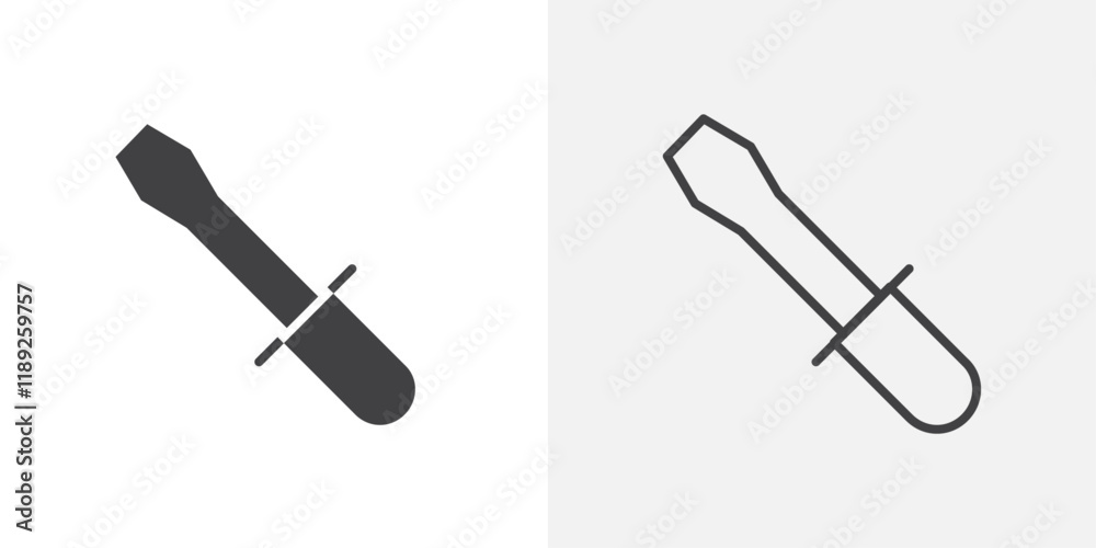 Screwdriver icon flat and simple set design Screwdriver icon flat and simple set design