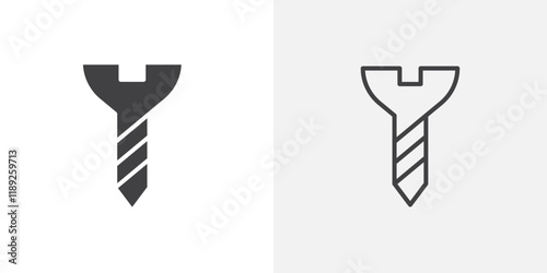 Screw icon flat and simple set design