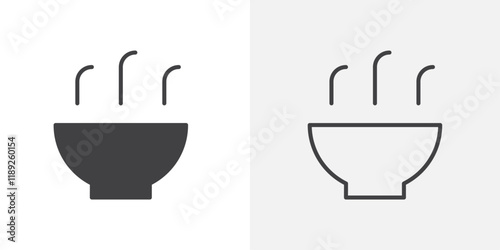 Soup bowl icon flat and simple set design