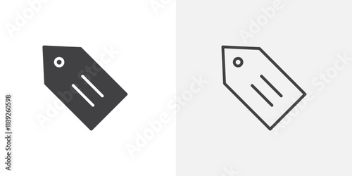 Tag icon flat and simple set design