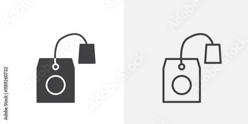 Tea bag icon flat and simple set design