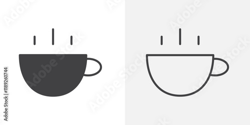 Tea icon flat and simple set design