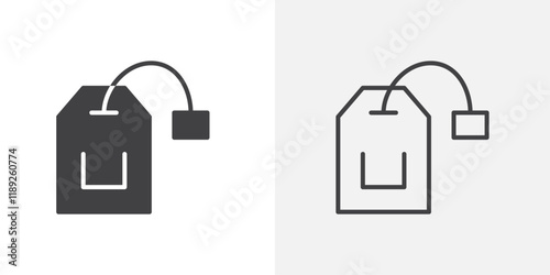 Tea bag icon flat and simple set design