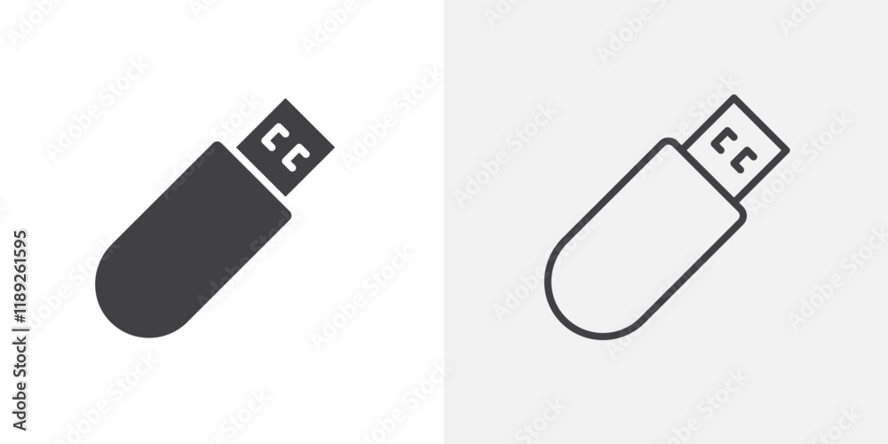 USB icon flat and simple set design USB icon flat and simple set design