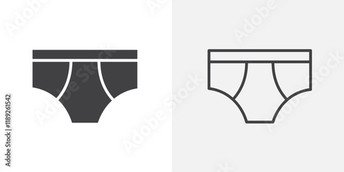 Underwear icon flat and simple set design