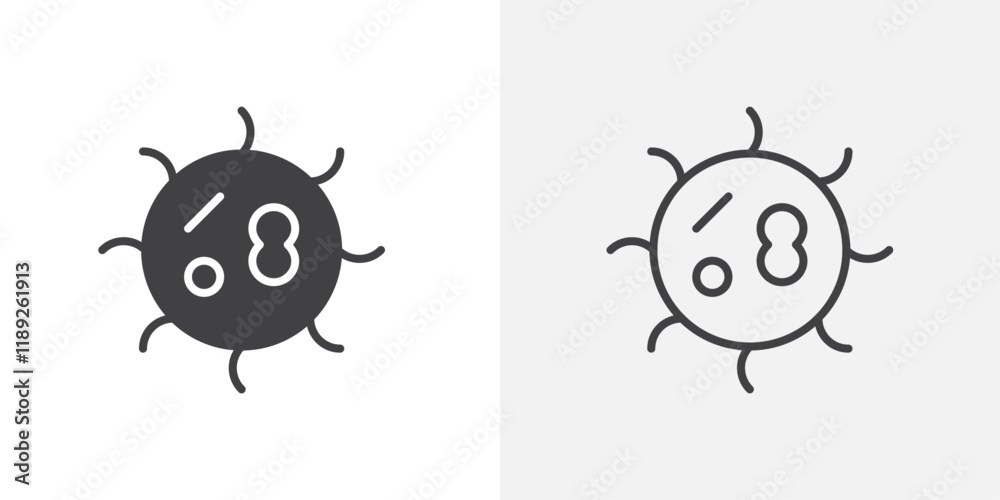 Obraz premium Virus icon flat and simple set design