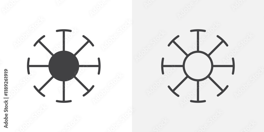 Virus icon flat and simple set design