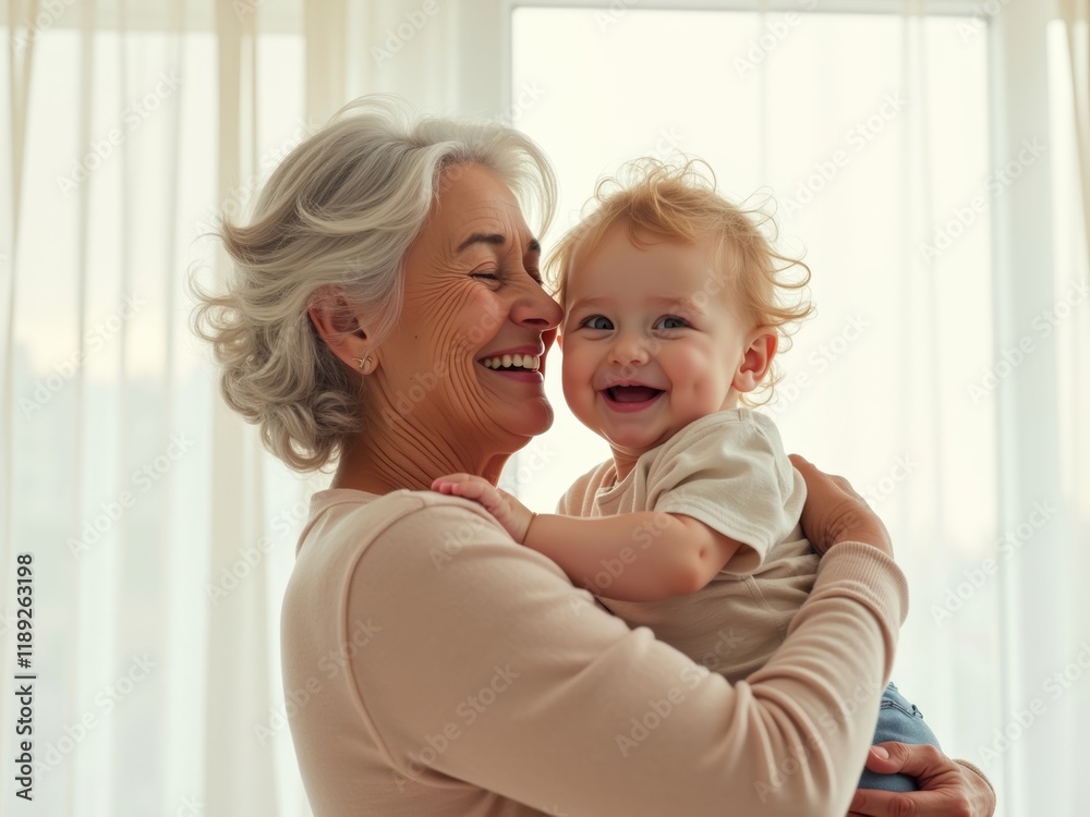 Grandmother Embracing Smiling Toddler at Home
Grandmother Embracing Smiling Toddler at Home