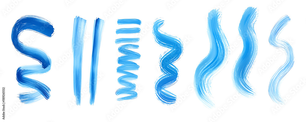 Blue Brush Strokes SetWatercolor Texture Blue Brush Strokes SetWatercolor Texture