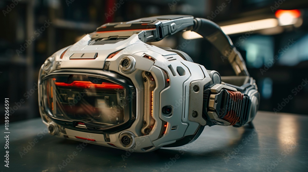 Fototapeta premium A photo of VR headset with sci-fi elements