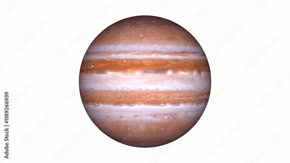 3d realistic rotated jupiter white background 3d realistic rotated jupiter white background