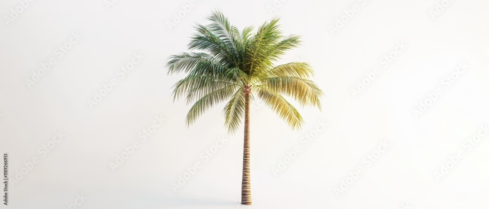 Fototapeta premium a single palm tree against a white background