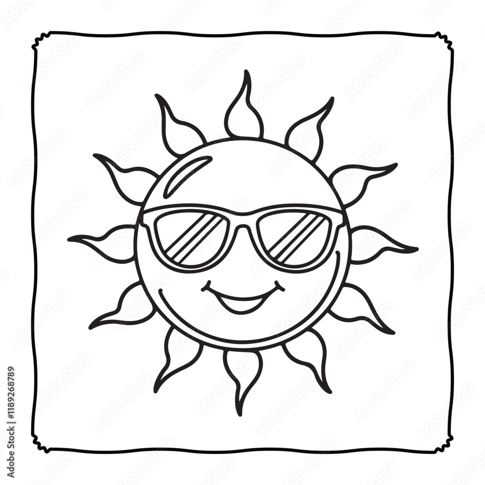 Naklejka premium Cute and Cozy Coloring page, Bold and easy Coloring Page, coloring page, line art, black and white image